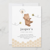 ハニーベアーファースト・ビーデイ招待状 招待状 (正面)