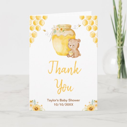 ハニーベアーベイビーシャワー サンキューカード (正面)