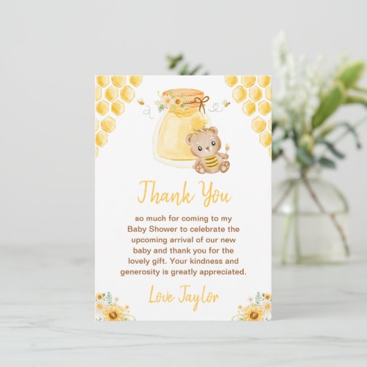 ハニーベアーベイビーシャワー サンキューカード (スタンド正面)