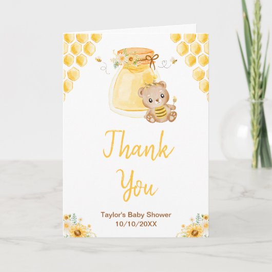ハニーベアーベイビーシャワー サンキューカード (正面)