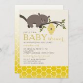 ハニーベアーベビーシャワー招待状 招待状 (正面/裏面)