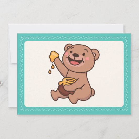 ハニーベアーベビーシャワー招待状 招待状 (裏面)