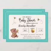 ハニーベアーベビーシャワー招待状 招待状 (正面/裏面)