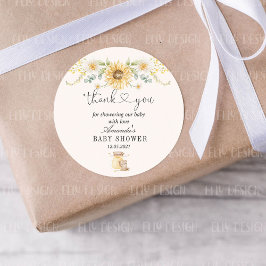 ハニーベア赤ちゃんシャワーありがとう ラウンドシール