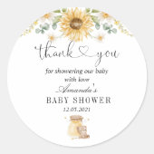 ハニーベア赤ちゃんシャワーありがとう ラウンドシール (正面)