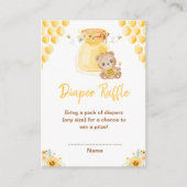 ハニーベア赤ちゃんシャワーおむつラッフル エンクロージャーカード (正面)