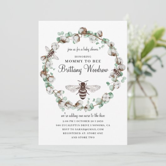 ハニーベイビーシャワーの招待状 招待状 (スタンド正面)