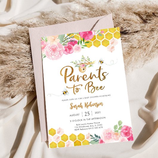 ハニーベイビーシャワーの招待状 招待状