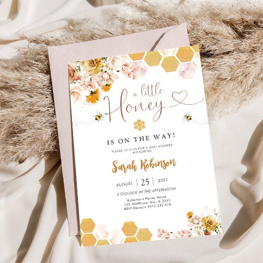 ハニーベイビーシャワーの招待状 招待状