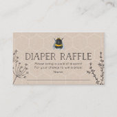 ハニーベイビーシャワーディーパーラッフルベイビーシャワーカード エンクロージャーカード (正面)