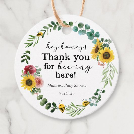 ハニーベイビーシャワープレゼントタグ フェイバータグ (正面)