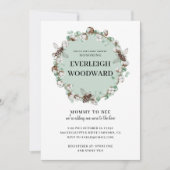 ハニーベイビーシャワー ミントグリーン 招待状 (正面)