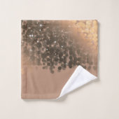 ハニーベージュシャンパンゴールドスパークルライト バスタオルセット (ウォッシュタオル)