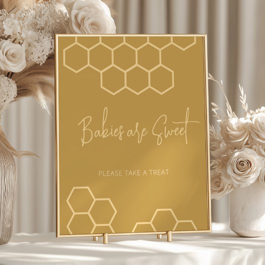 ハニーベージュベビーシャワーベビーはスイートデザート ポスター