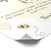 ハニーボホワイルドフラワーベビーシャワーおむつラッフル ポスター (角)