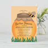 ハニーポットと(昆虫)マルハナバチベビーシャワー 招待状 (スタンド正面)