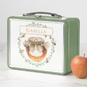 ハニーポット水彩フローラ パーソナライズされた メタルランチボックス (インサイチュ)