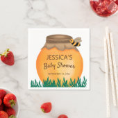 ハニーポット(昆虫)マルハナバチベビーシャワーホワイト スタンダードカクテルナプキン (インサイチュ)