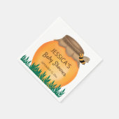 ハニーポット(昆虫)マルハナバチベビーシャワーホワイト スタンダードカクテルナプキン (角)