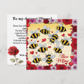 ハニーマイン フローラルラブ フレーム フラット ホリデーカード (正面/裏面)