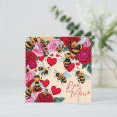 ハニーマイン ロマンチック フラワーデザイン フラット ホリデー カード (スタンド正面)