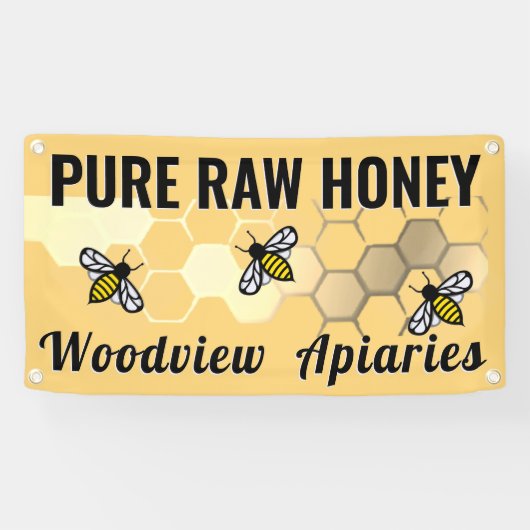 ハニーマーケットサインビーハニカムピュア生ハニー 横断幕 (横)