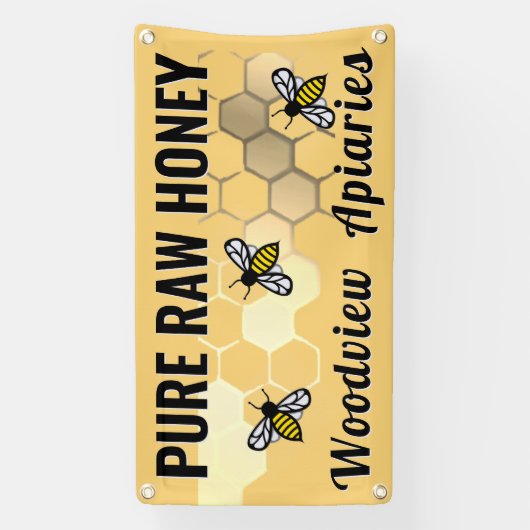 ハニーマーケットサインビーハニカムピュア生ハニー 横断幕 (縦)