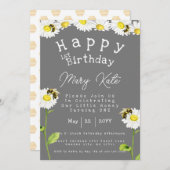 ハニーミツバチとデイジー1st誕生日招待状 招待状 (正面/裏面)