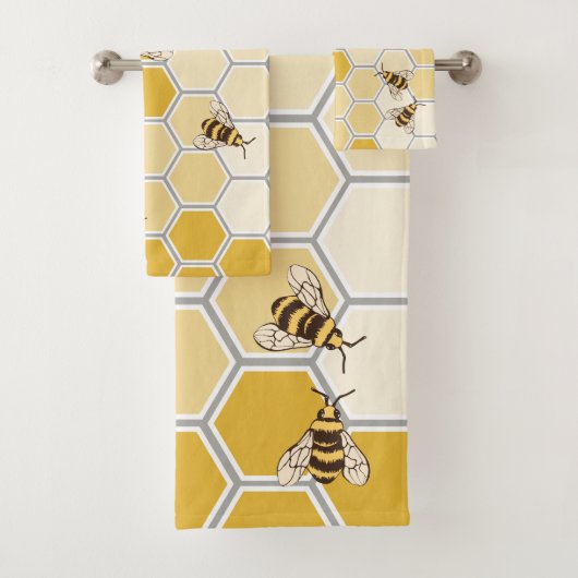 ハニーミツバチとハニカム バスタオルセット (インサイチュ)