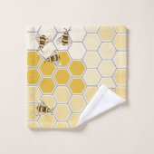 ハニーミツバチとハニカム バスタオルセット (ウォッシュタオル)