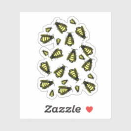 ハニーミツバチの可愛い群れ漫画 シール