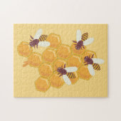 ハニーミツバチ及びハニカムデザイン ジグソーパズル (横)