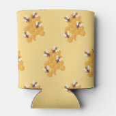 ハニーミツバチ及びハニカムデザイン 缶クーラー (裏面)