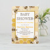 ハニーミツバチ&ハニーコーム中性ベビーシャワー 招待状 (スタンド正面)