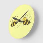 ハニーミツバチ(ハート) ラウンド壁時計 (傾斜)