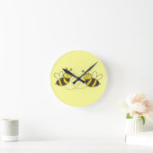 ハニーミツバチ(ハート) ラウンド壁時計 (ホーム)