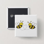 ハニーミツバチ(ハート) 缶バッジ (正面&裏面)