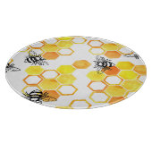 ハニーミツバチ：黄色の水色パターン カッティングボード (角)