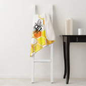 ハニーミツバチ：黄色の水色パターン シェルパブランケット (インサイチュ)