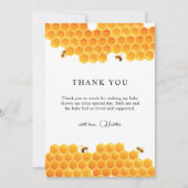 ハニーミニマル(昆虫)マルハナバチボーイ赤ちゃんシャワー サンキューカード (正面)