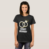 ハニームーニン ハニームーン ブライダル パーティー 新婚夫婦 ブライダル Tシャツ (正面フル)