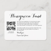 ハニームーンのリクエストを記載した結婚式カード エンクロージャーカード (正面)