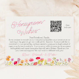 ハニームーンの願い ワイルドフラワーの花束 ブライダルシャワー エンクロージャーカード