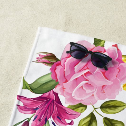 ハニームーンギフト パーソナライズされたアジサイ カスタム ビーチタオル (インサイチュ)