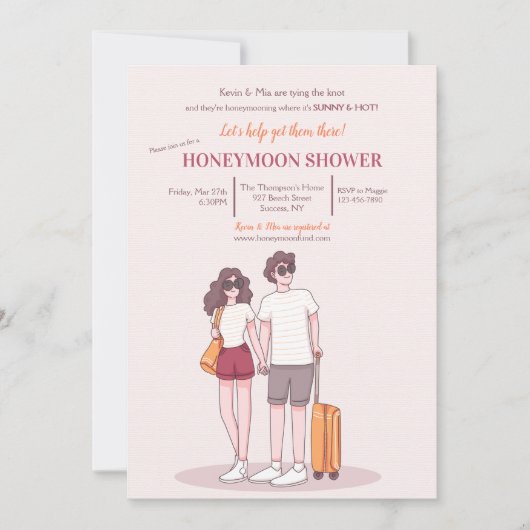 ハニームーンレインシャワーの招待状 招待状 (正面)