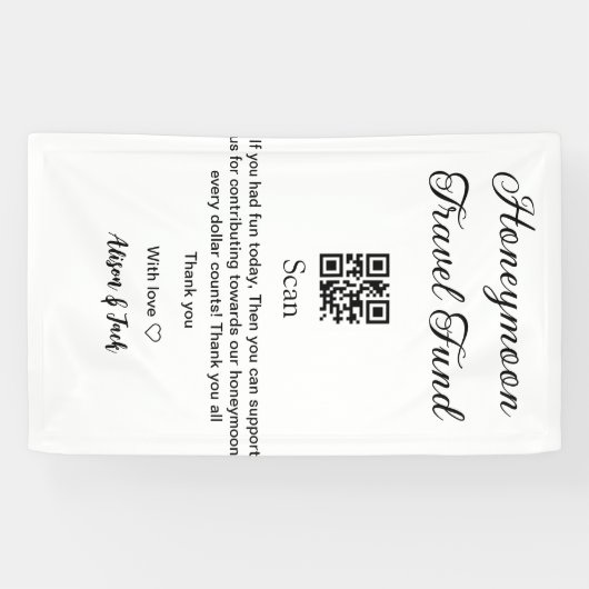 ハニームーン基金のQRコードをスキャンして名前を追加 横断幕 (横)