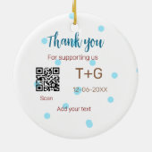 ハニームーン基金 QRコード カップル名 結婚式 セラミックオーナメント (裏面)