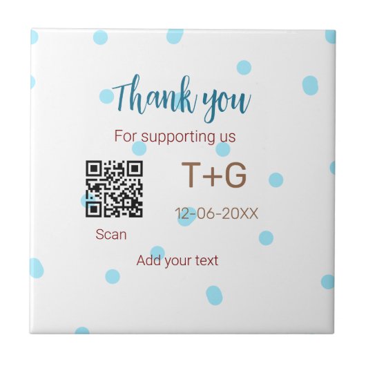 ハニームーン基金 QRコード カップル名 結婚式 タイル (正面)