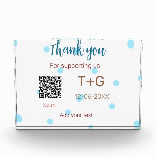 ハニームーン基金 QRコード カップル名 結婚式 フォトブロック (正面)