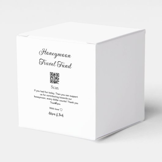ハニームーン ファンドのQRコードをスキャンして名前を追加 フェイバーボックス (正面サイド)